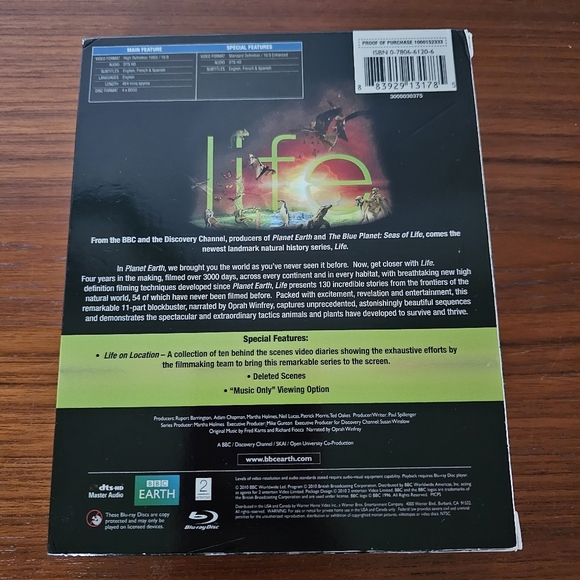 Life DVD 2010 4Disc Box Set BBC Earth Narrated by Oprah Winfrey - Picture 2 of 10